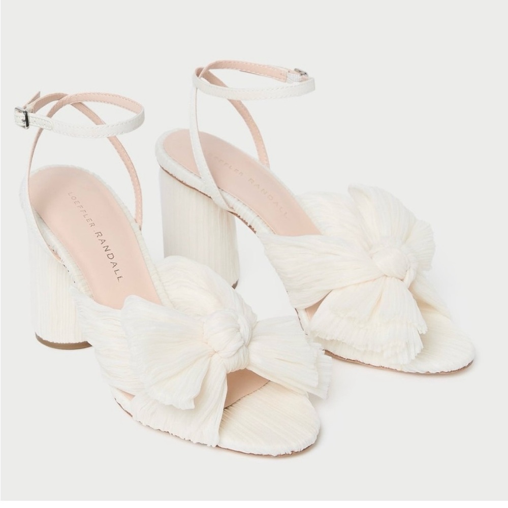 Loeffler Randall Camellia Pearl Pleated Bow Heel